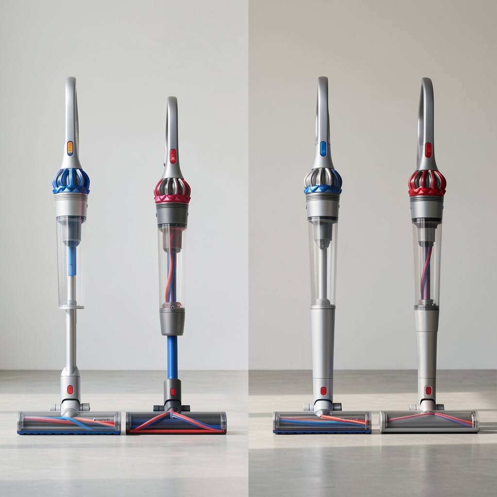 Farklı Dyson telsiz süpürge modellerinin yan yana teknik karşılaştırması