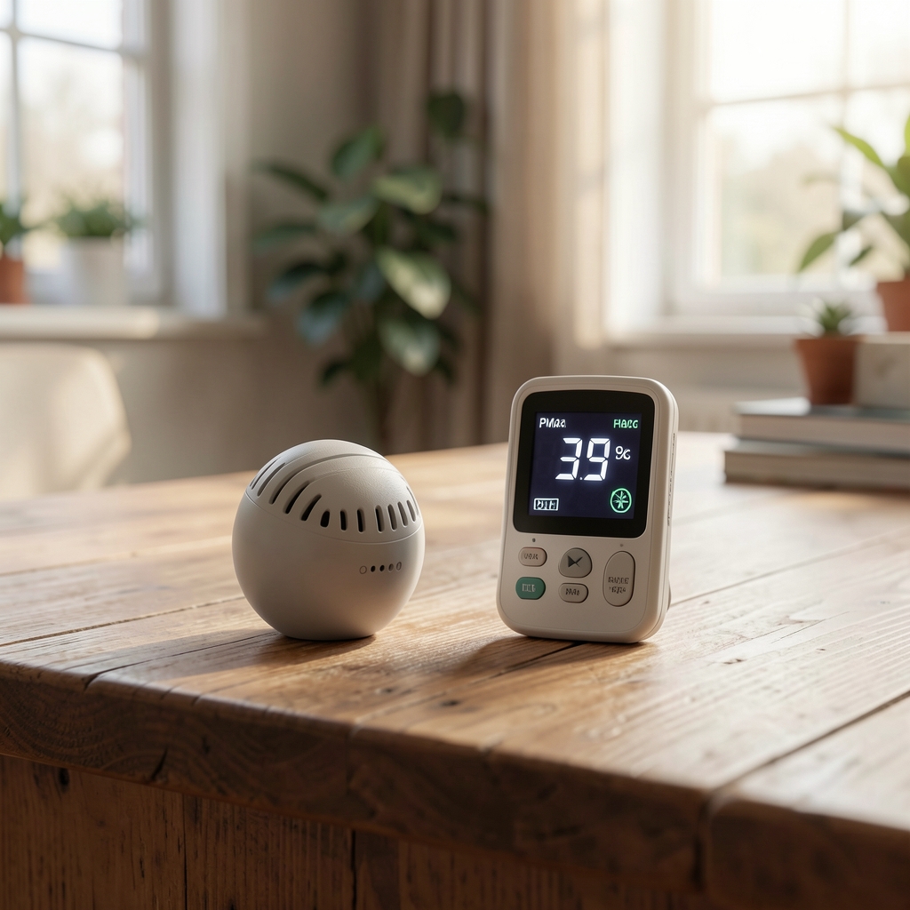 Hava kalitesi sensörü bulunan dijital PM2.5 ölçüm cihazı