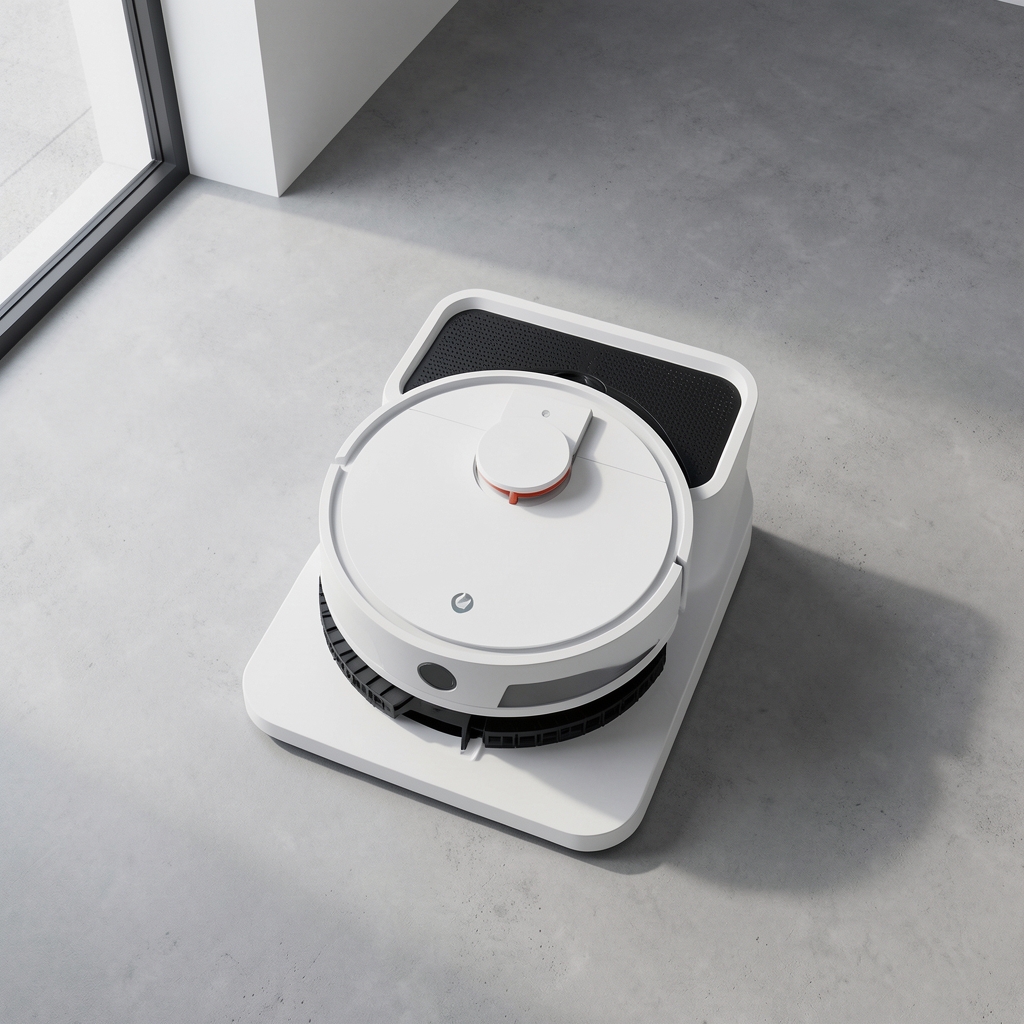 Roborock S8 MaxV Ultra robot süpürge ve oto boşaltma istasyonu üstten görünüm